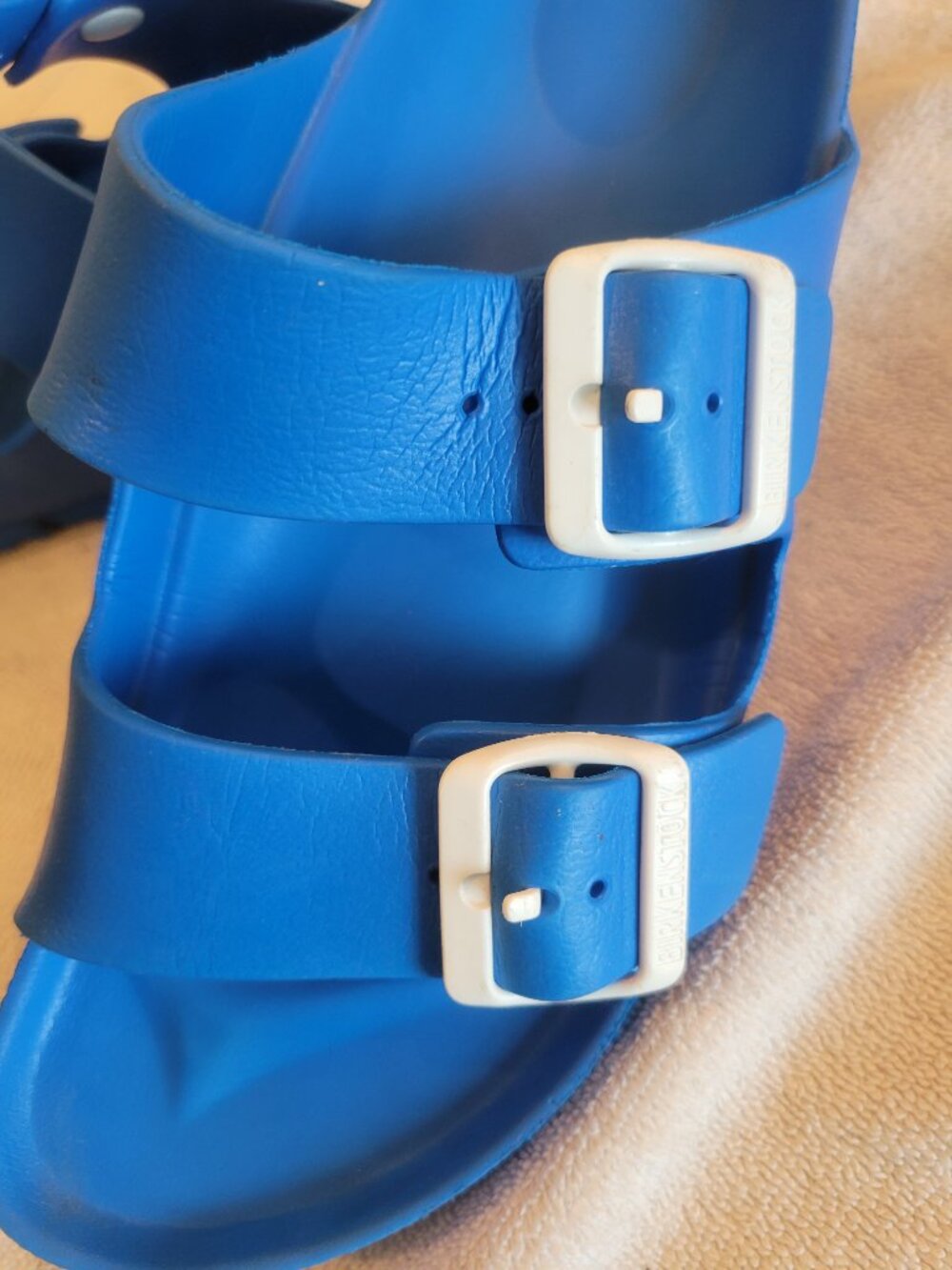 2 Pair Birkenstock Arizona EVA Sandals Black Blue Women's 39 US 8-8.5 - Picture 9 of 15